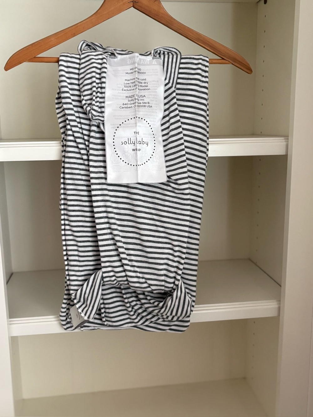 Solly baby  Driftwood Stripe Wrap Modal 8-25 Pounds